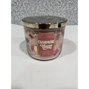 Bath & Body Works Champagne Toast 3 Wick Candle Pink 14.5 Oz. Gift  Cute Party